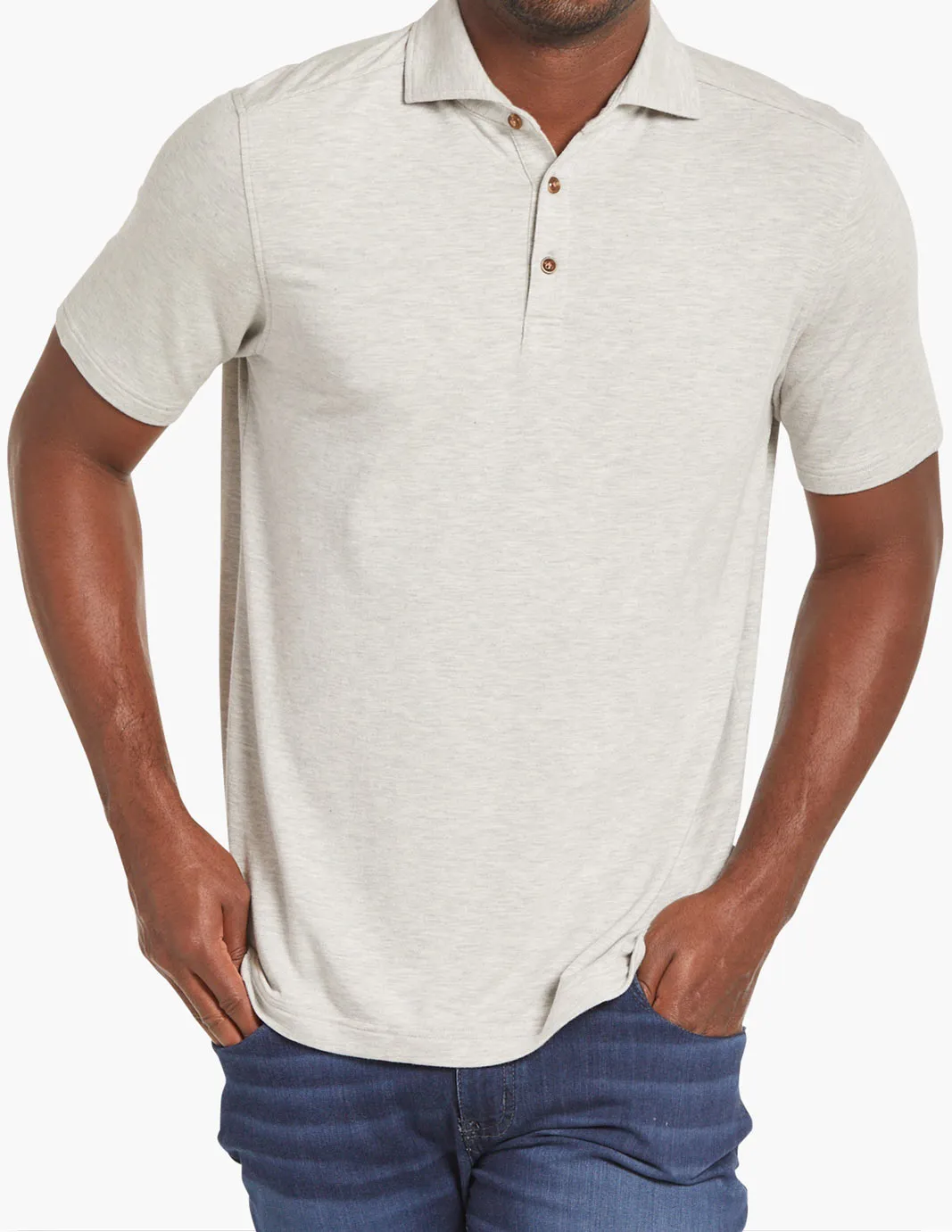 SMOKE CASHMERE POLO