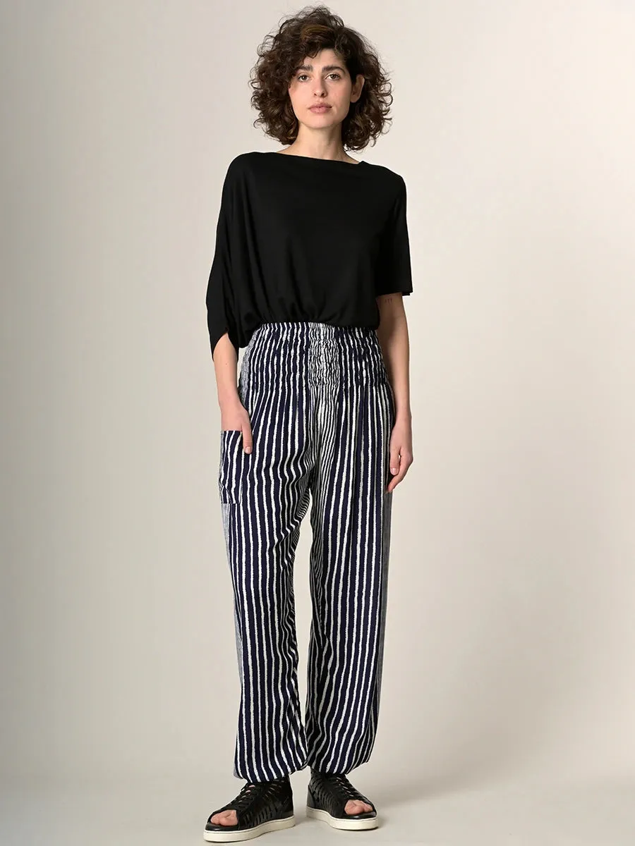 Stripe Harem Pants - High Crotch