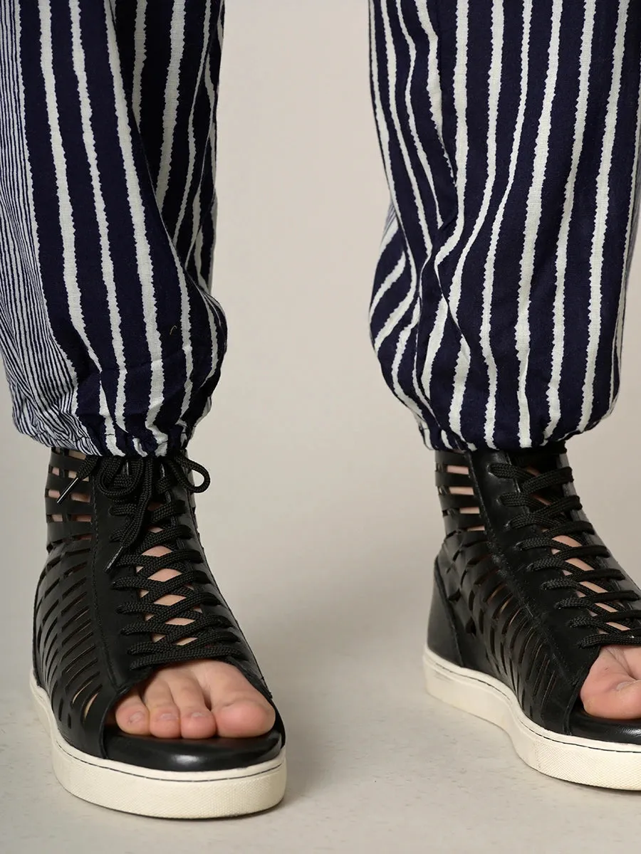 Stripe Harem Pants - High Crotch