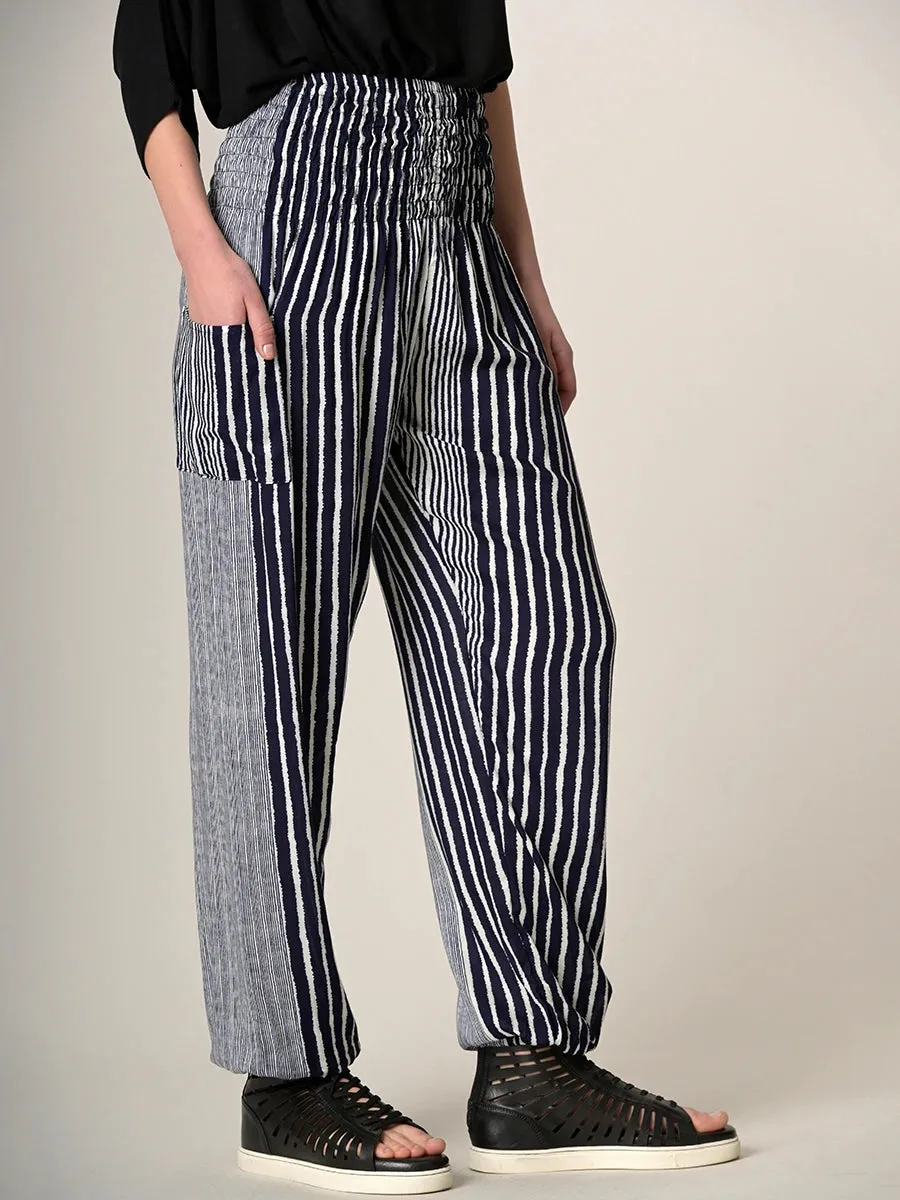 Stripe Harem Pants - High Crotch