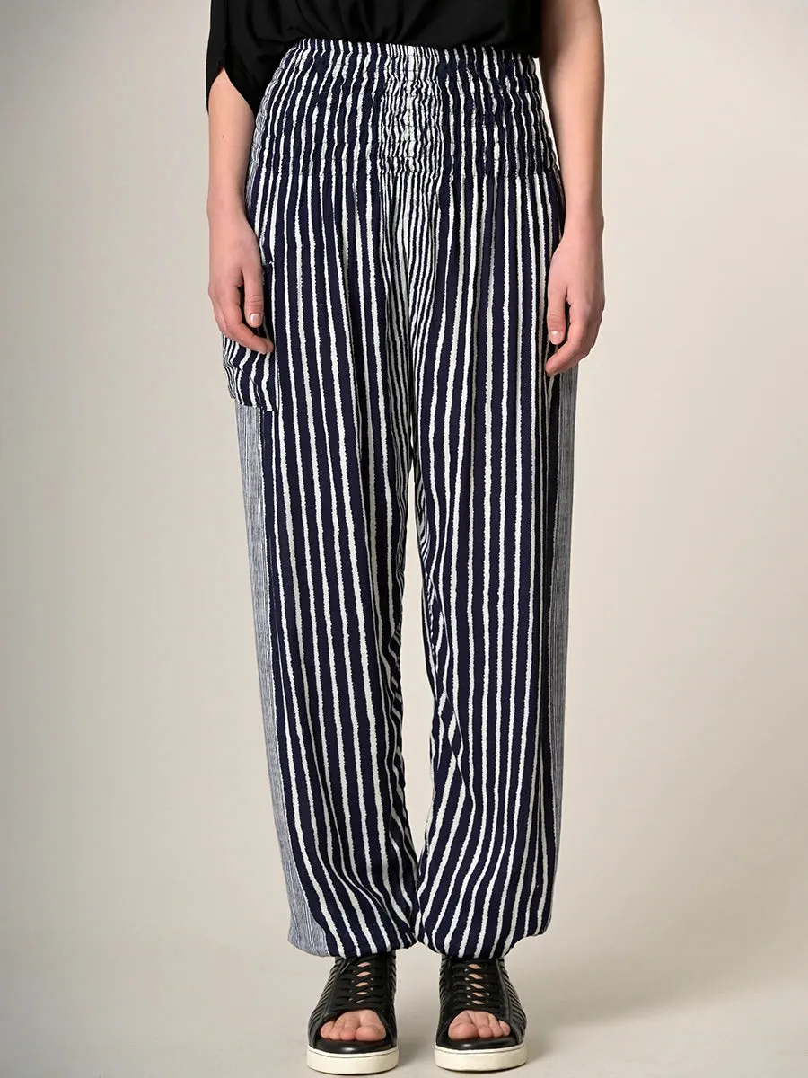 Stripe Harem Pants - High Crotch