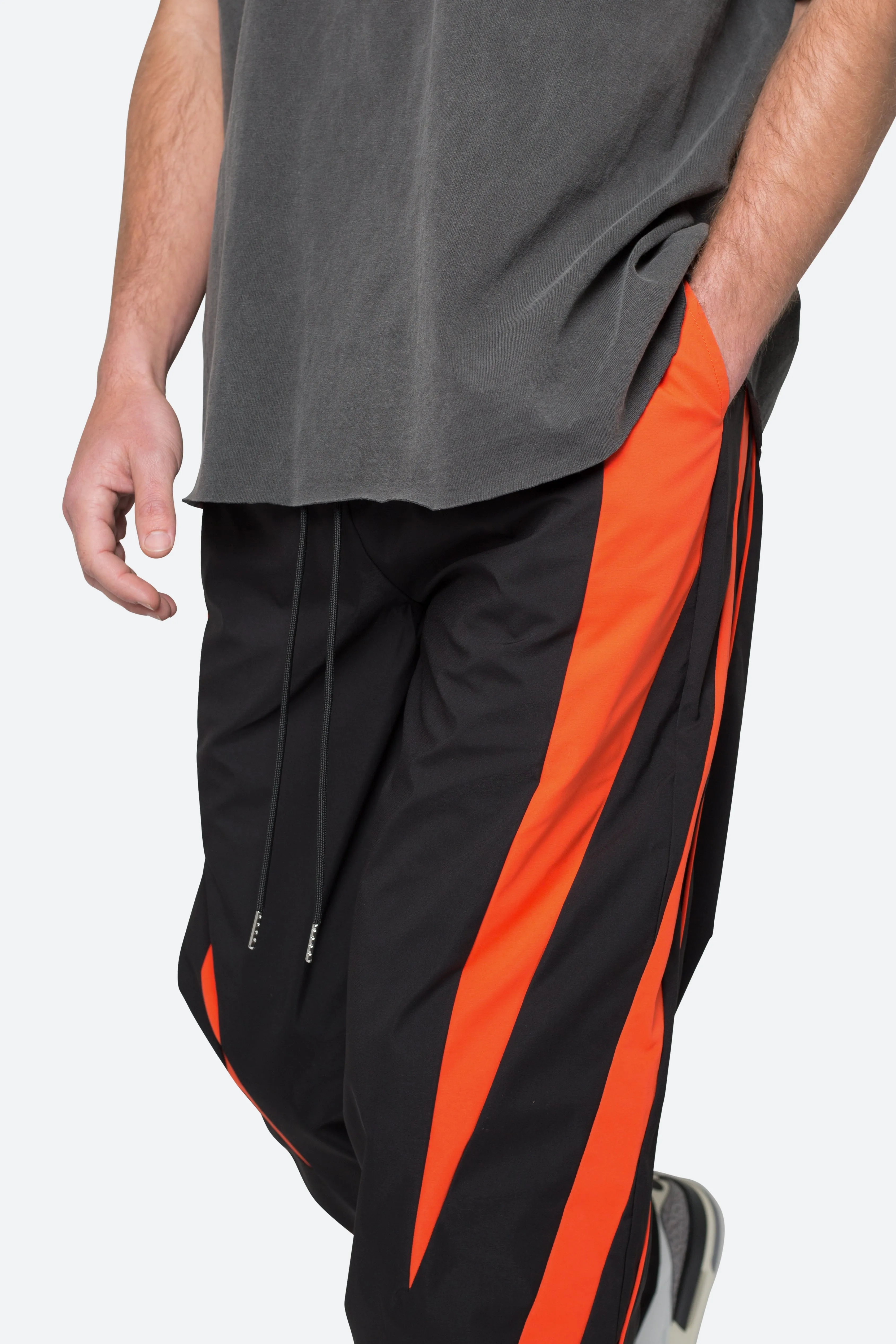 Striped Track Pants - Black/Orange