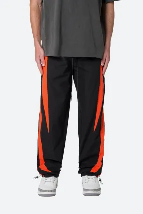 Striped Track Pants - Black/Orange