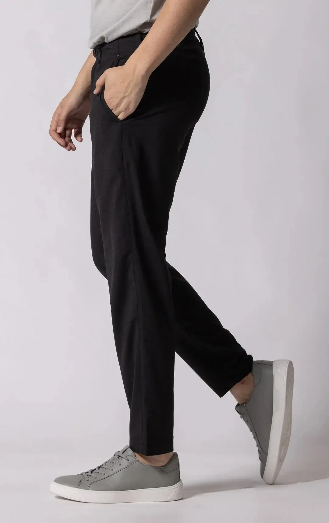 TAPERED SUMMER WOOL BLEND PANTS