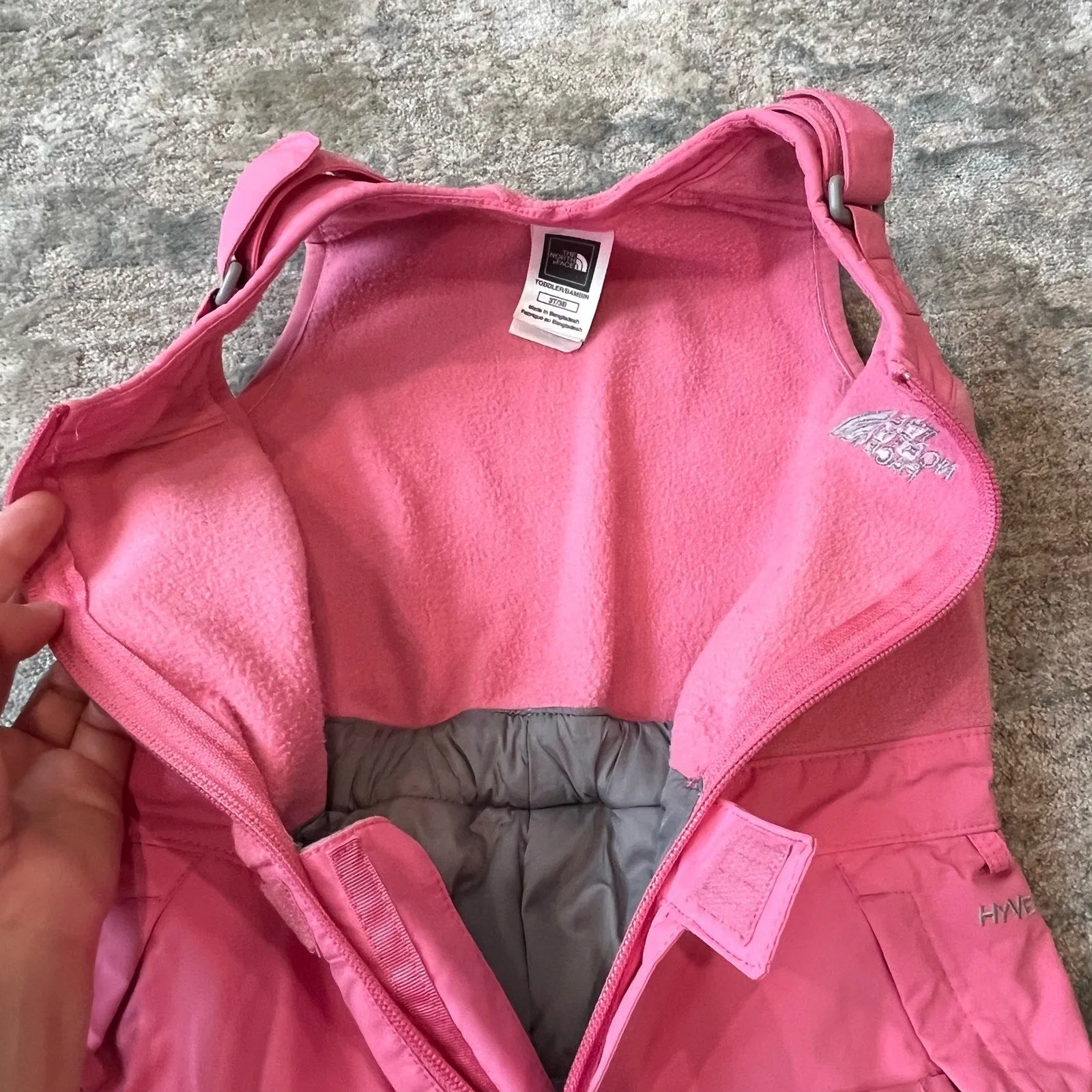 The North Face Girls Hyvent Insulated Pink Snow Bibs 4T