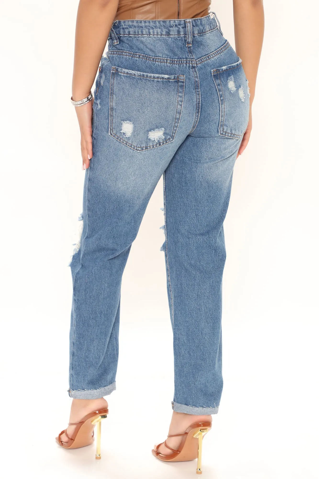 'Til I Say So Boyfriend Jeans - Medium Wash