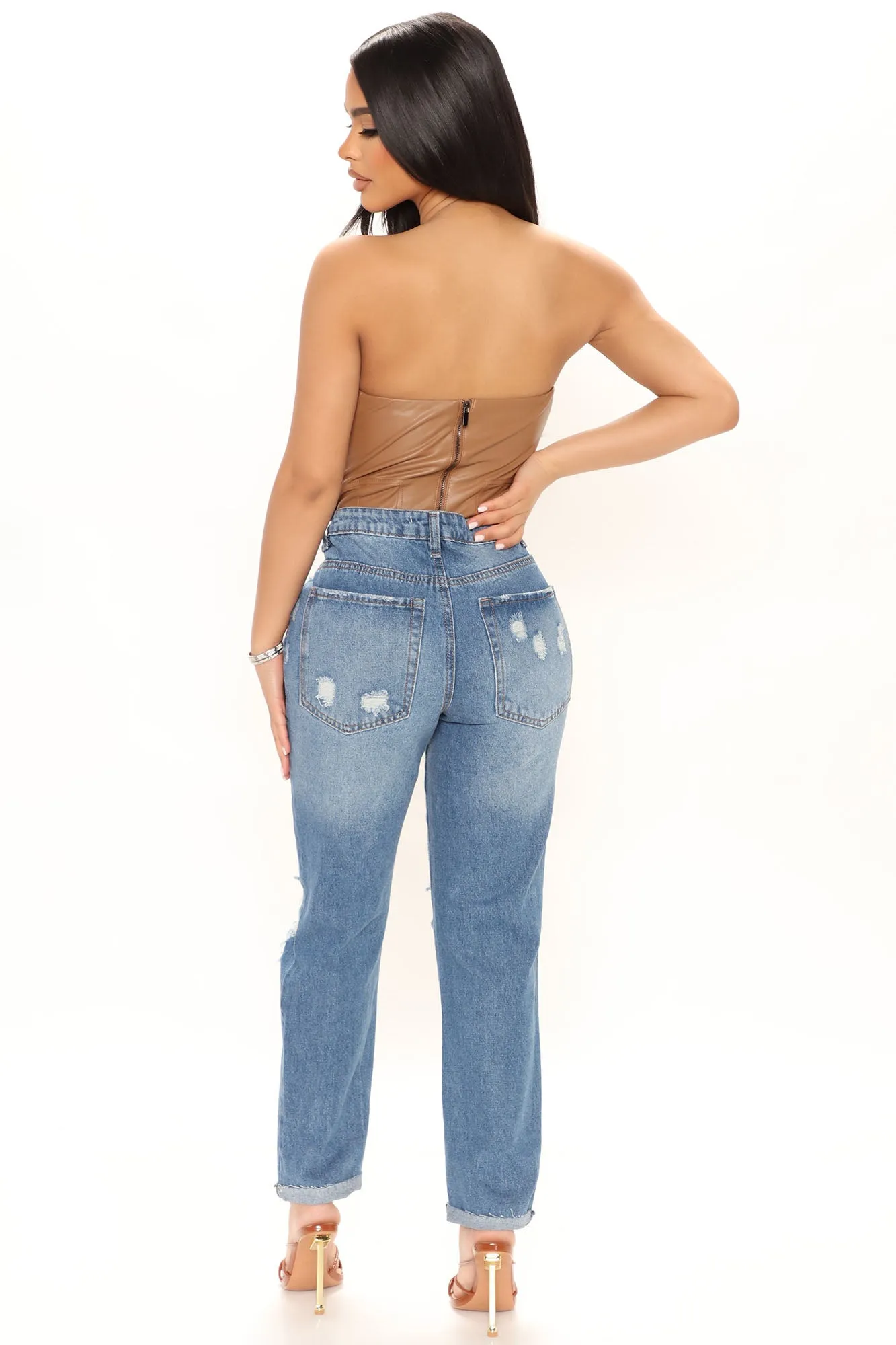 'Til I Say So Boyfriend Jeans - Medium Wash