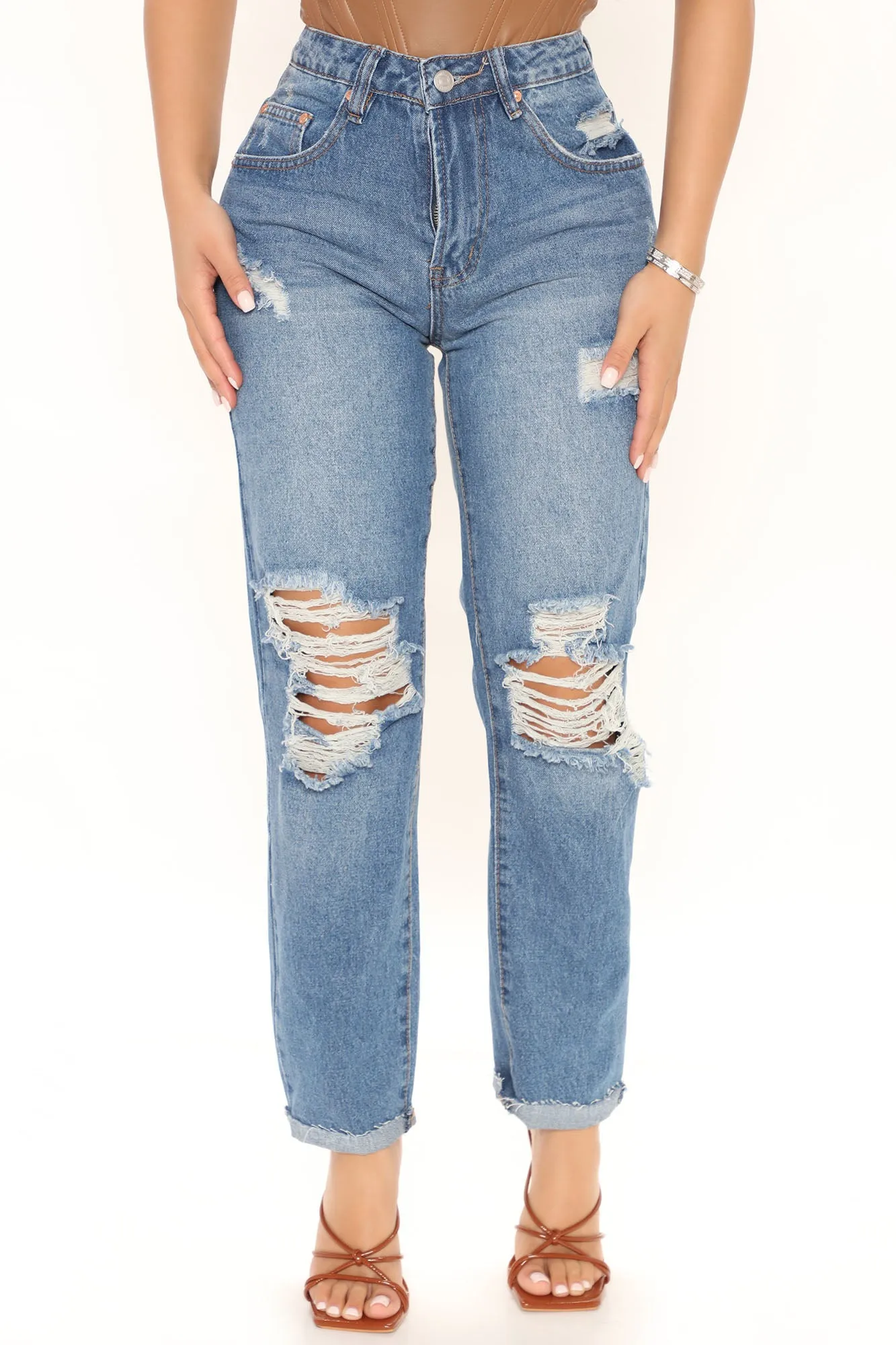 'Til I Say So Boyfriend Jeans - Medium Wash