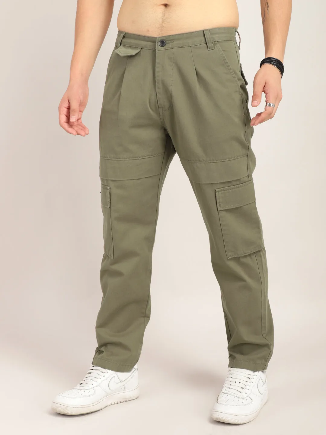 Trippy Brown Baggy Fit Denim Cargo