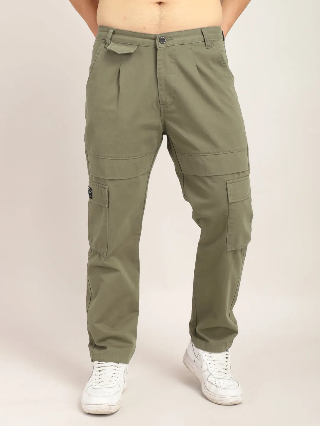 Trippy Brown Baggy Fit Denim Cargo