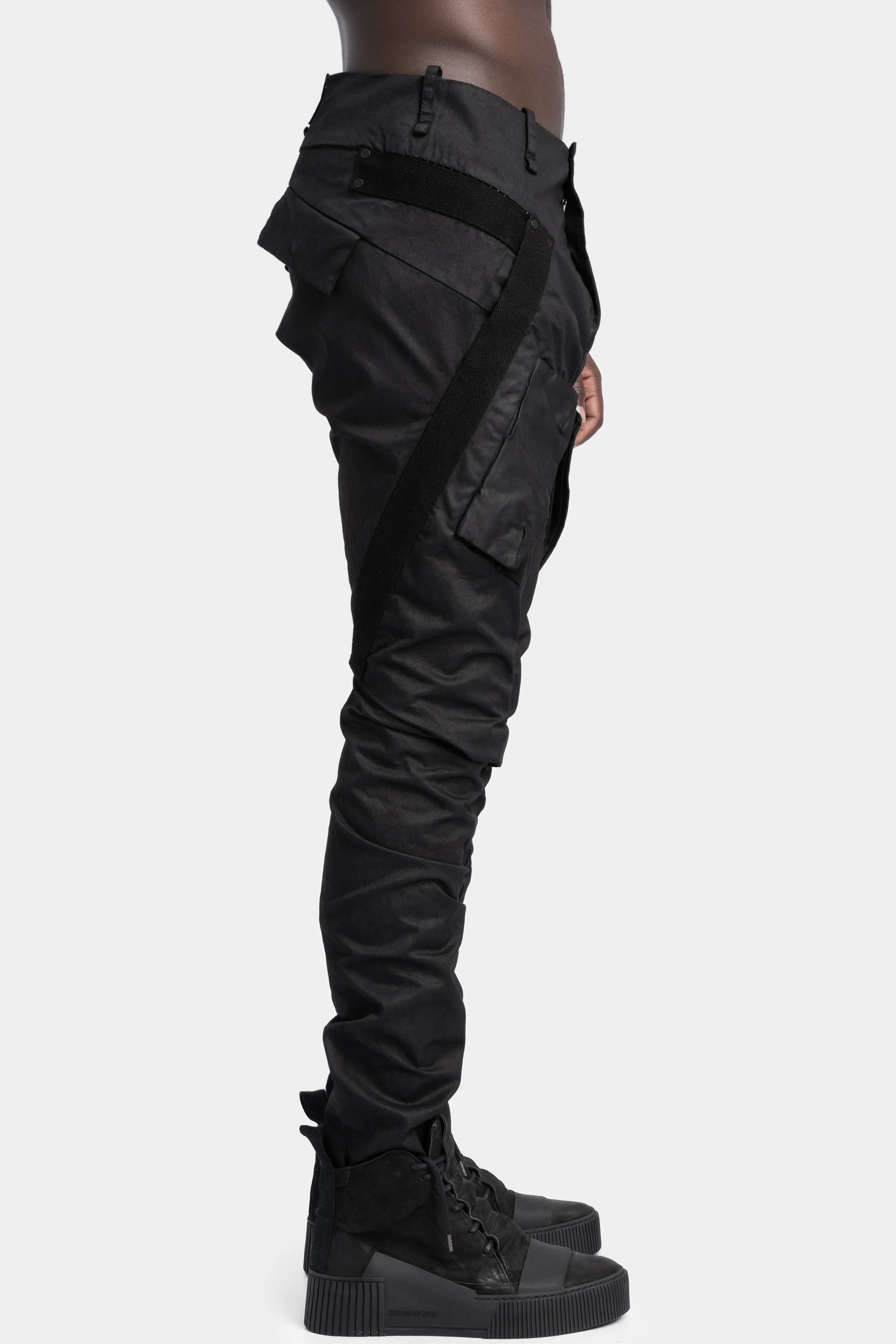 Scar-Stitched Cargo Pants with Twisted Legs