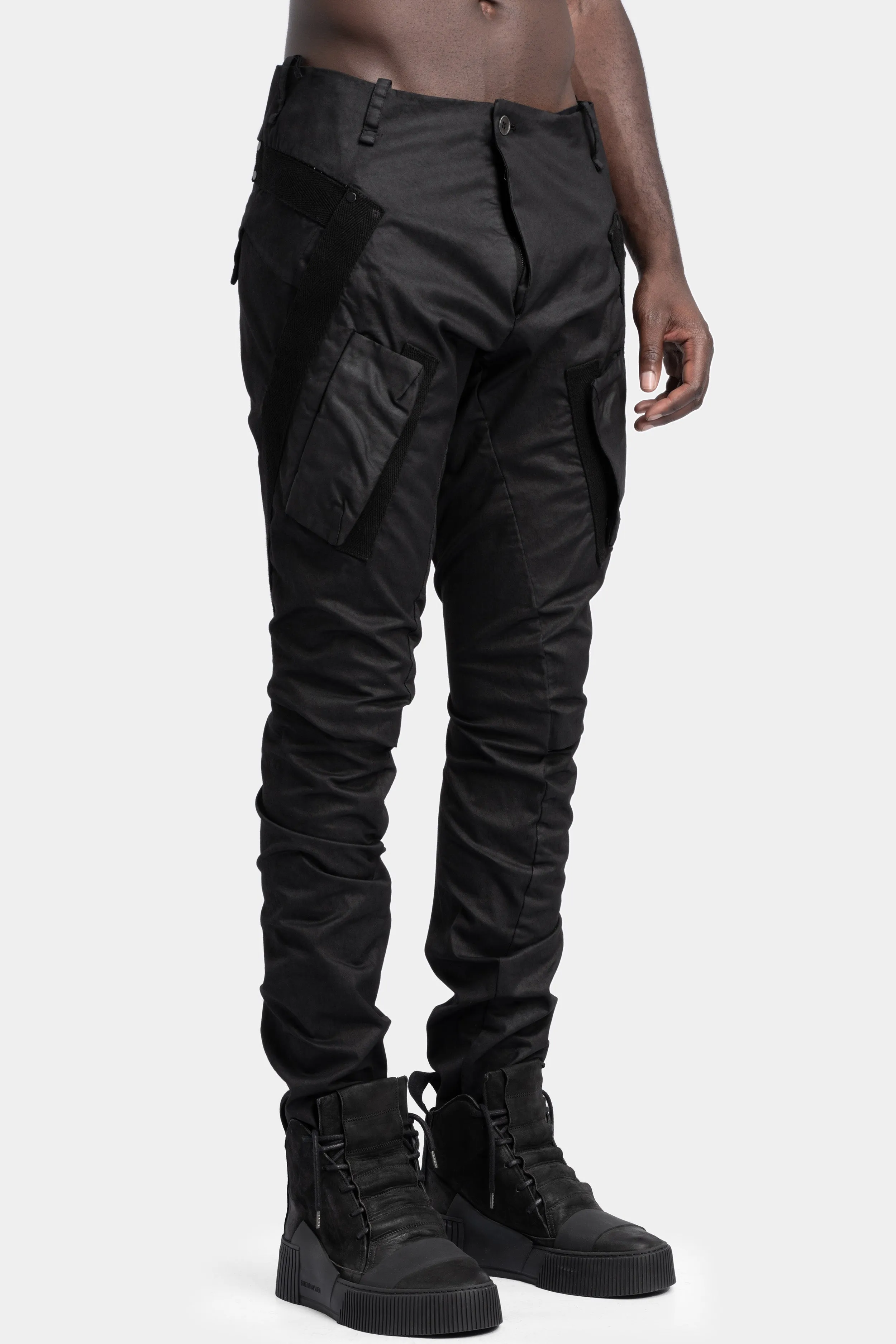 Scar-Stitched Cargo Pants with Twisted Legs