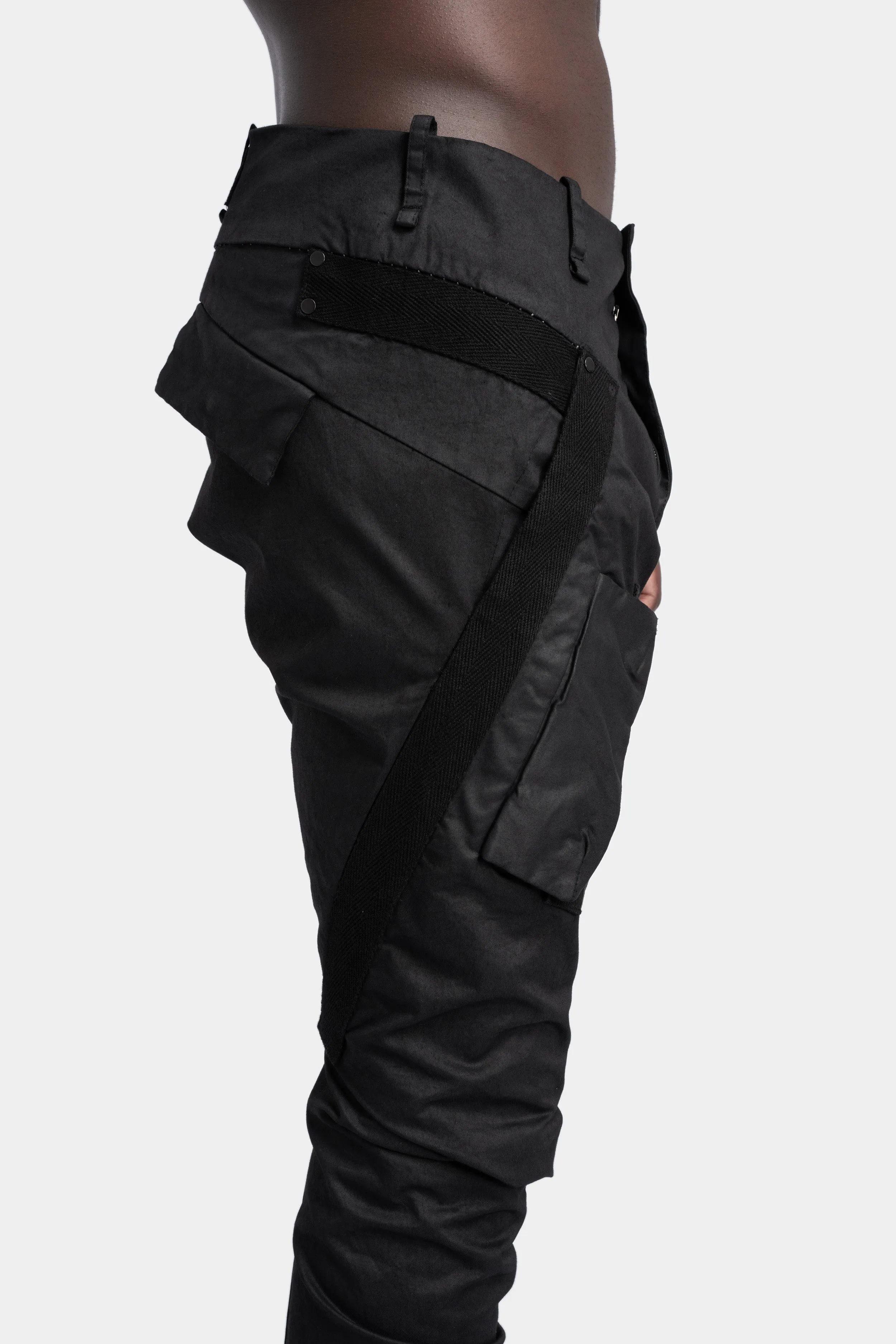 Scar-Stitched Cargo Pants with Twisted Legs