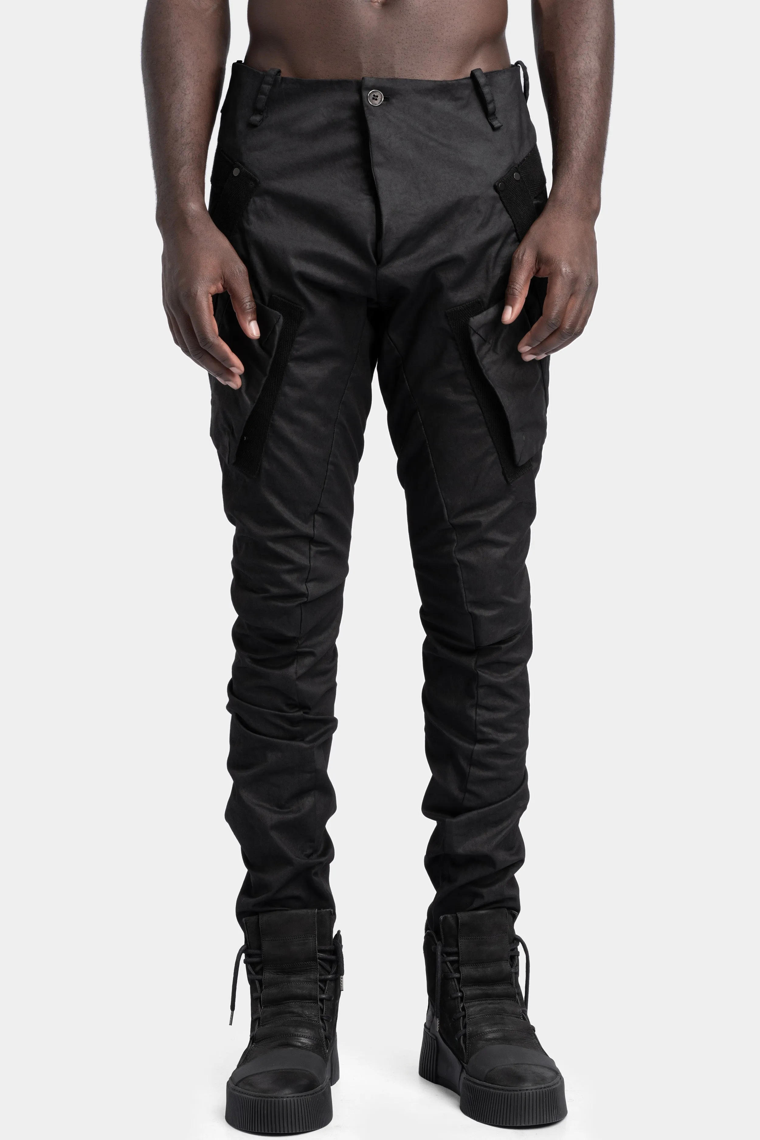 Scar-Stitched Cargo Pants with Twisted Legs