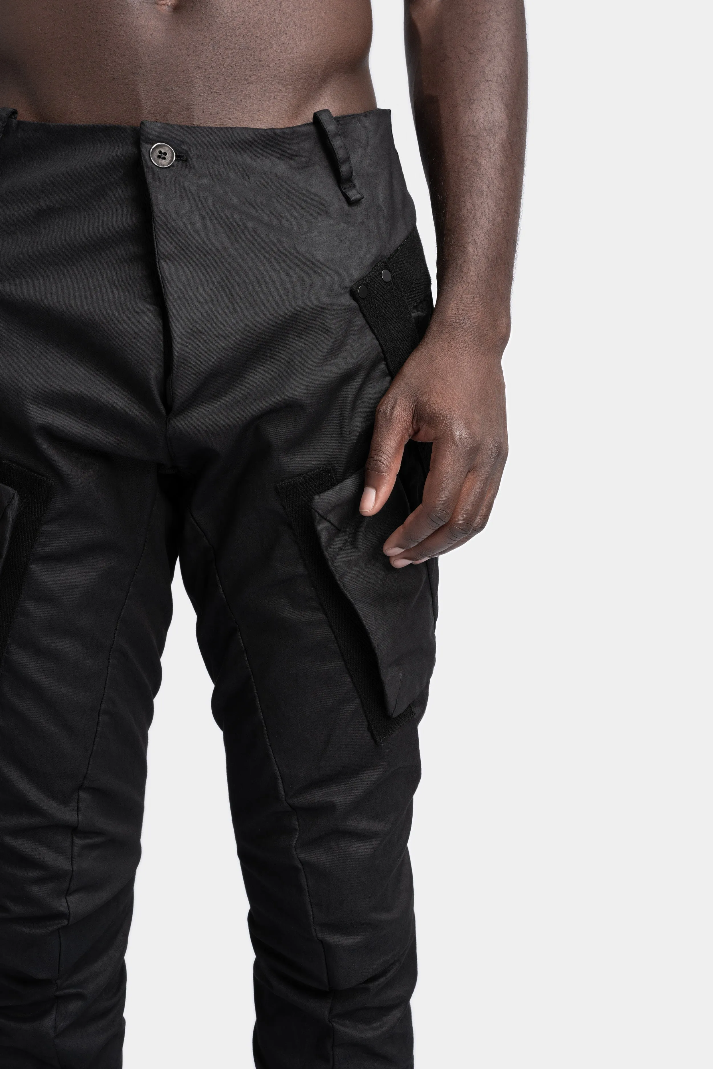 Scar-Stitched Cargo Pants with Twisted Legs