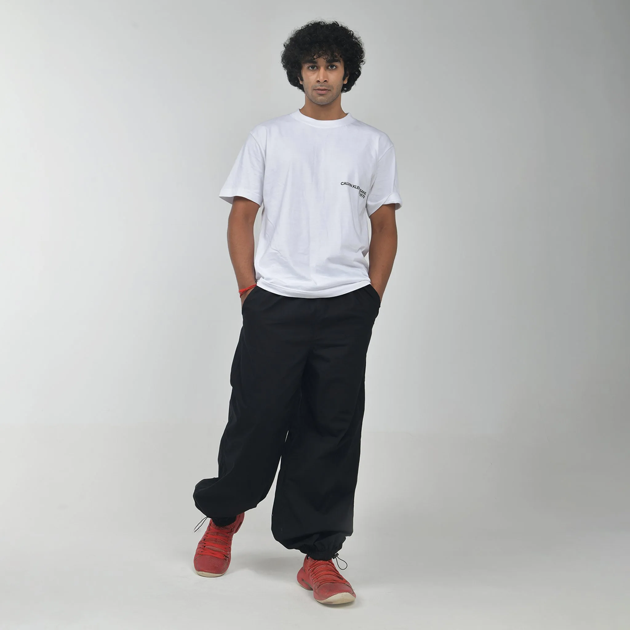 Unisex Black Parachute Pants