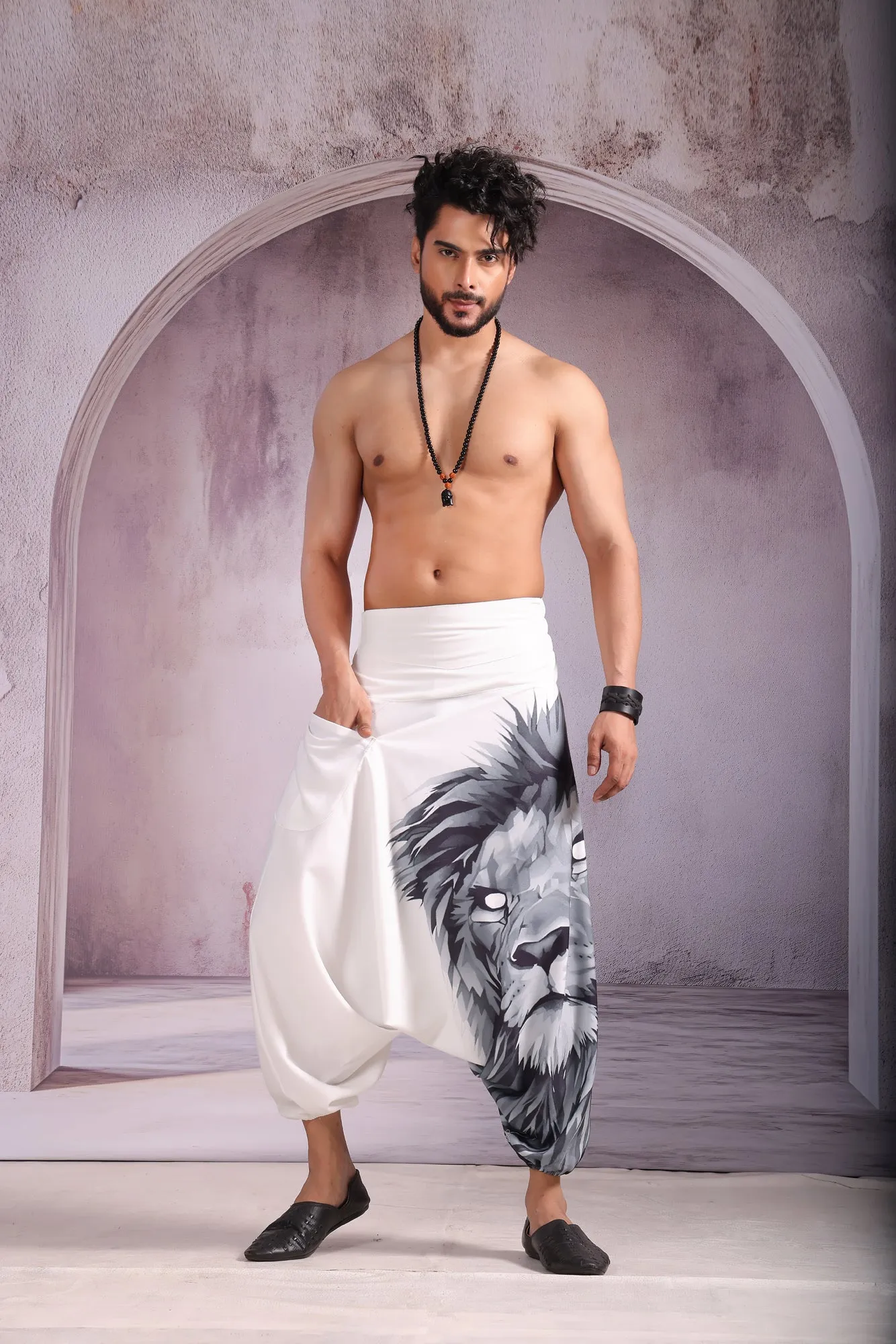 White Lion Unisex Harem Pant