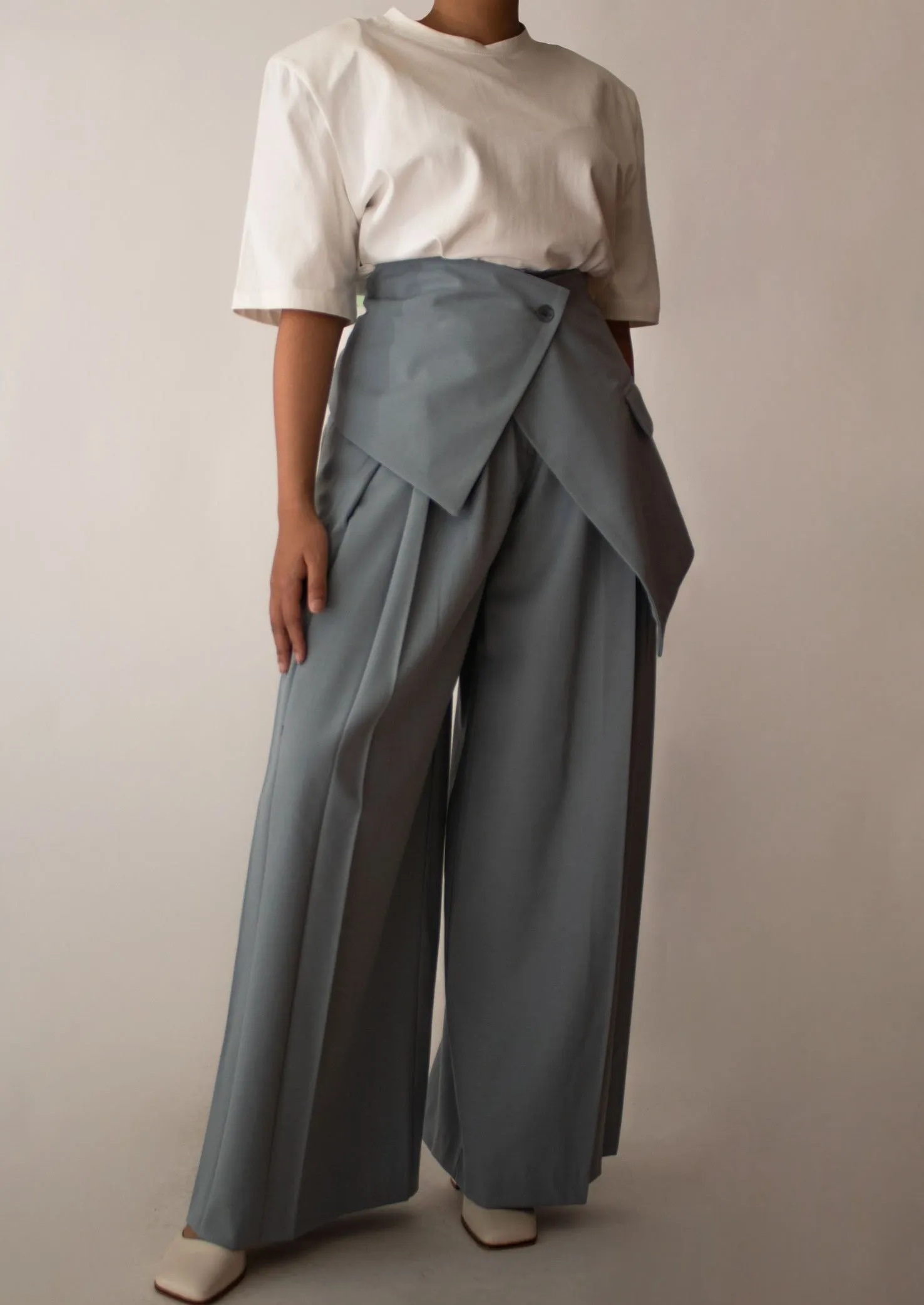 Wide Pleated Layered Pants