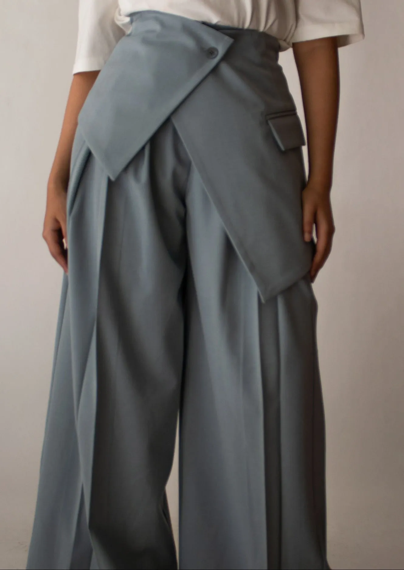 Wide Pleated Layered Pants