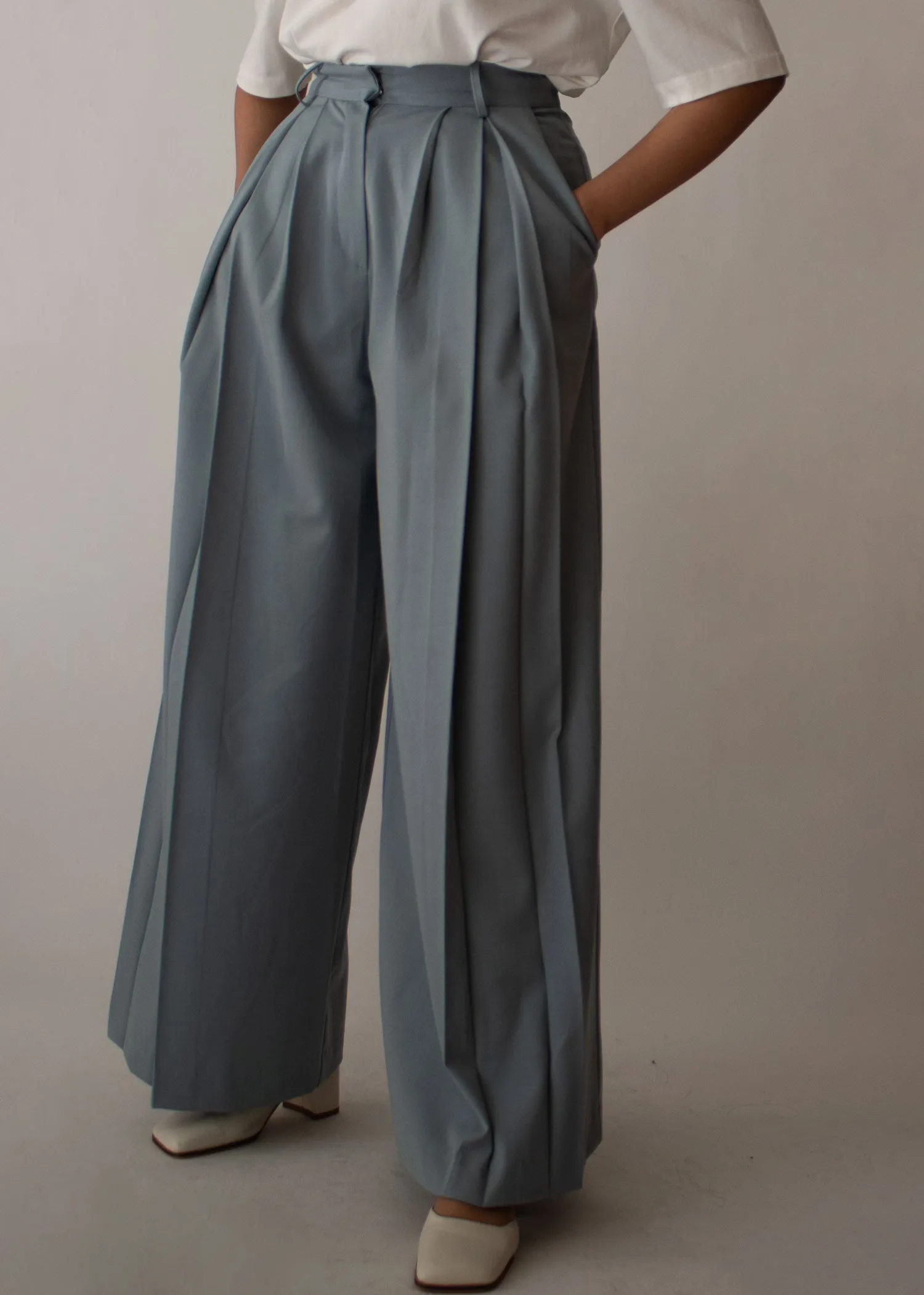 Wide Pleated Layered Pants